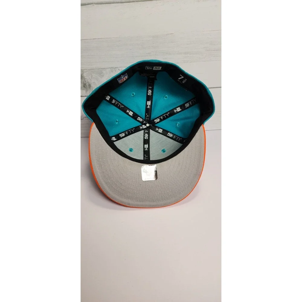 New‎ Era 59FIFTY Miami Dolphins Fitted Hat 7 3/8 Teal Orange NFL Cap